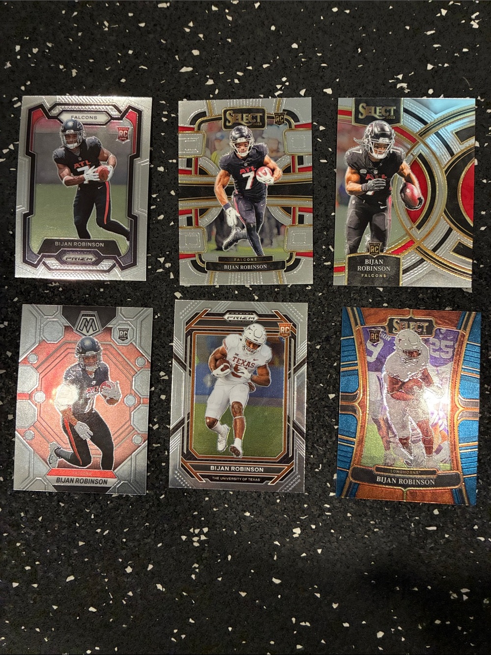 Bijan Robinson rookie set Panini Prizm Football Card - Black & Red Accent